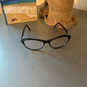 Badgley Mischka Black eye glasses, plastic frame. 52-16-135. Full rim.